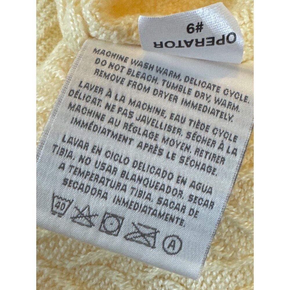Queen Size 100% Cotton Blanket Cream Yellow Herringbone Charisma by Fieldcrest - Picture 6 of 12